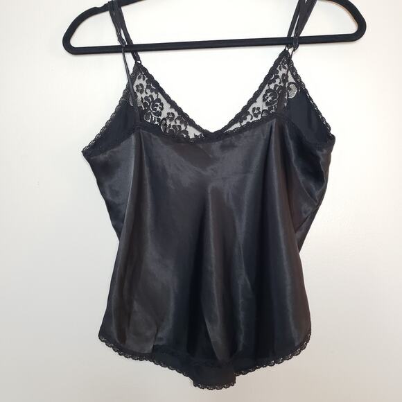 Vintage Union Tag Chantilly Maidenform Camisole Lingerie Lace Silky Black 36 - Picture 9 of 11